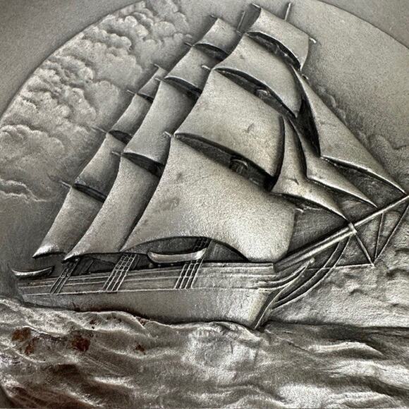 Lance/Hudson Fine Pewter, Plate/Plaque Sailing Ships Decorative Set of 2 USA - Picture 3 of 16